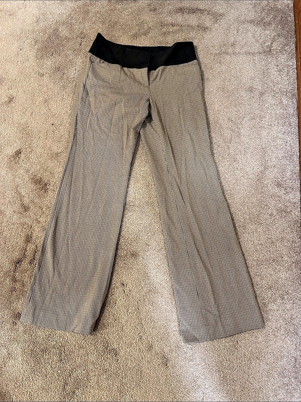 Express Houndstooth Flare Pants Brown & Black Like New